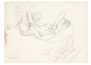 Nude Plein Pied Assis Sur Une Colonne