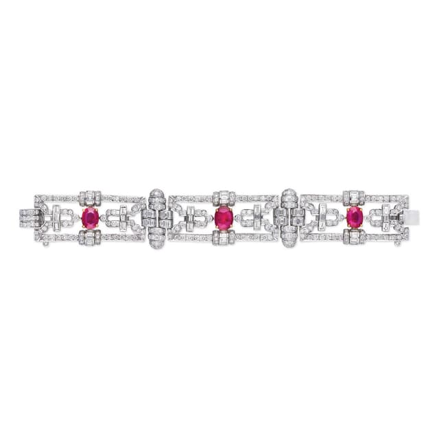 A Diamond & Mozambique Ruby Bracelet
