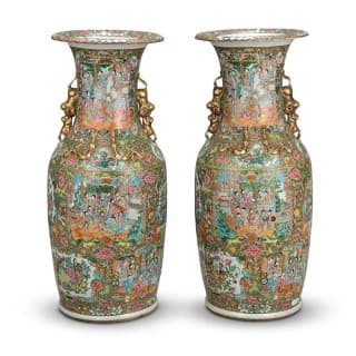 what is a canton vase? identifying blue-and-white landscapes & lattice borders