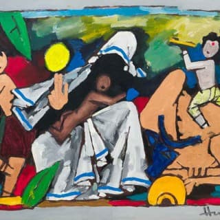 M F Husain - Mother And Krishna (Circa 1990) | Overview